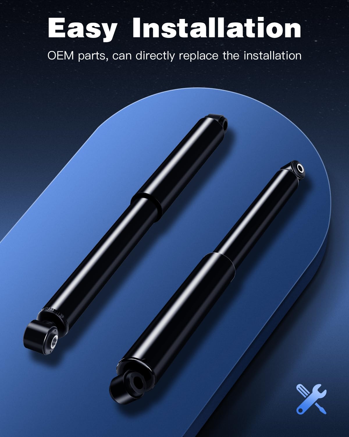 ECCPP shocks installed on front axle of truck, improves handling and control