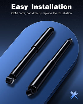 ECCPP shocks installed on front axle of truck, improves handling and control