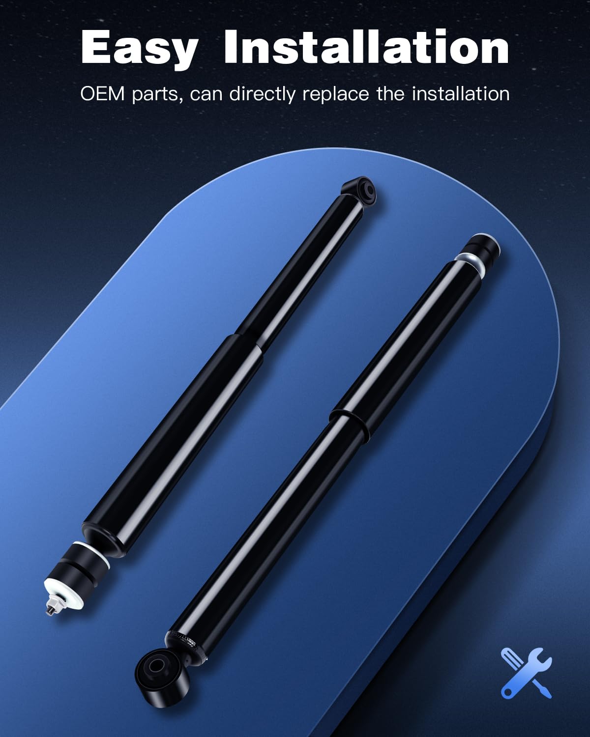 ECCPP shocks packaging and label showing correct OE replacement benefit