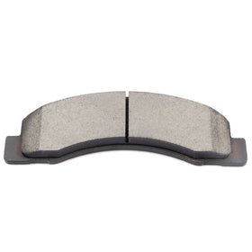 ECCPP slotted pad edge view illustrating slots and chamfers for improved cooling and quieter stops