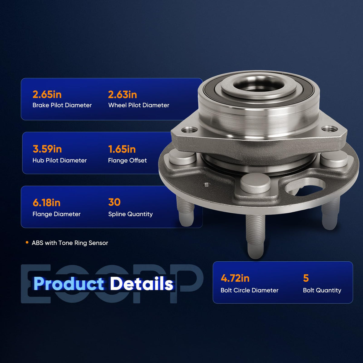 ECCPP spline end profile showing 30-spline fit for drivetrain