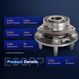 ECCPP spline end profile showing 30-spline fit for drivetrain