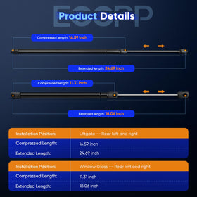 ECCPP window glass strut mounted on vehicle showing smooth operation benefit