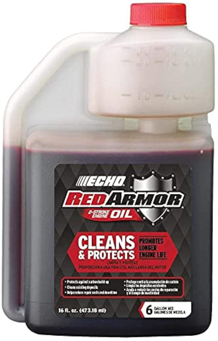 ECHO Red Armor front label showing product and benefit of cleaner engines