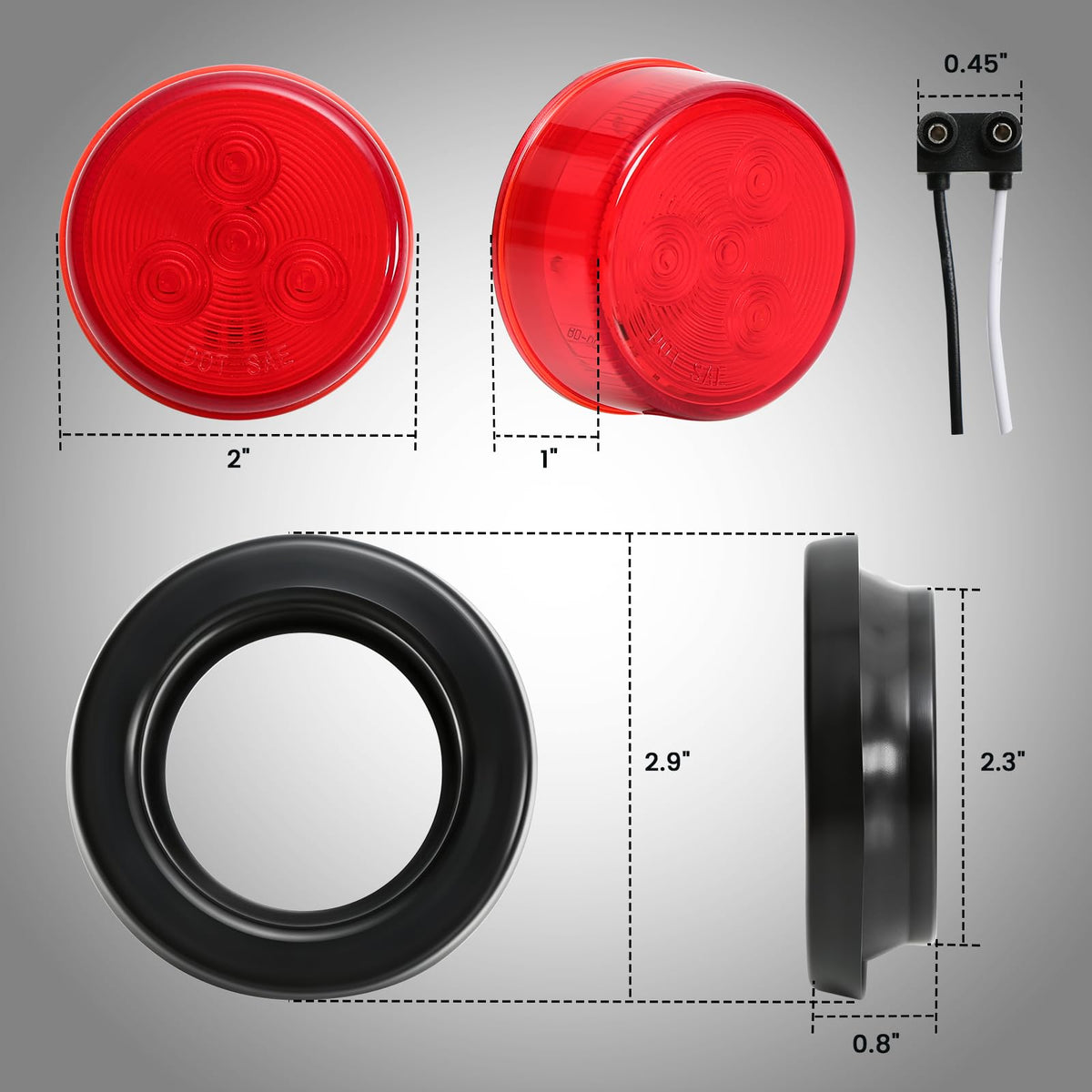 EclatLights 2-inch lamp next to ruler showing compact size for correct hole fit