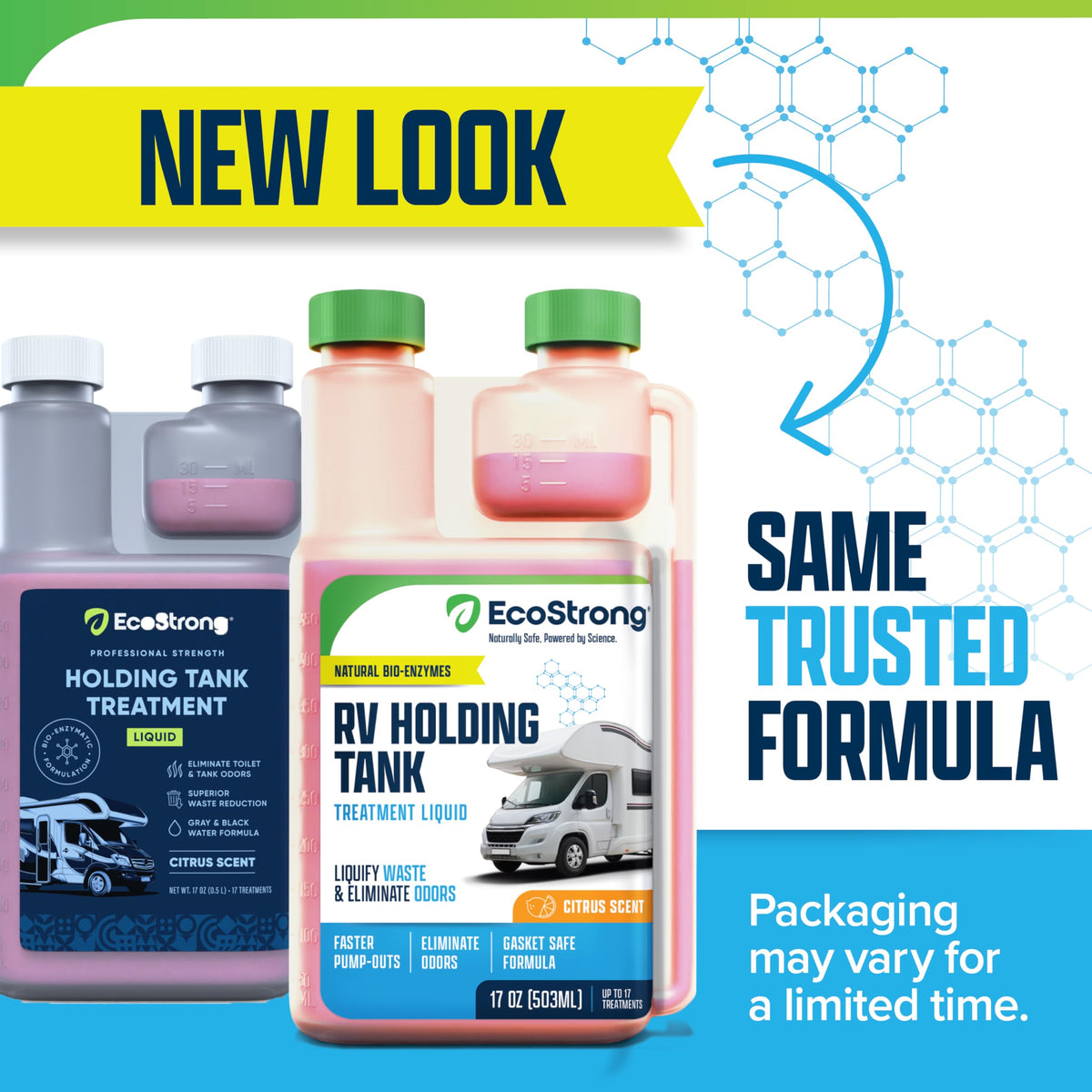Eco Strong label close-up highlighting usage instructions and benefits
