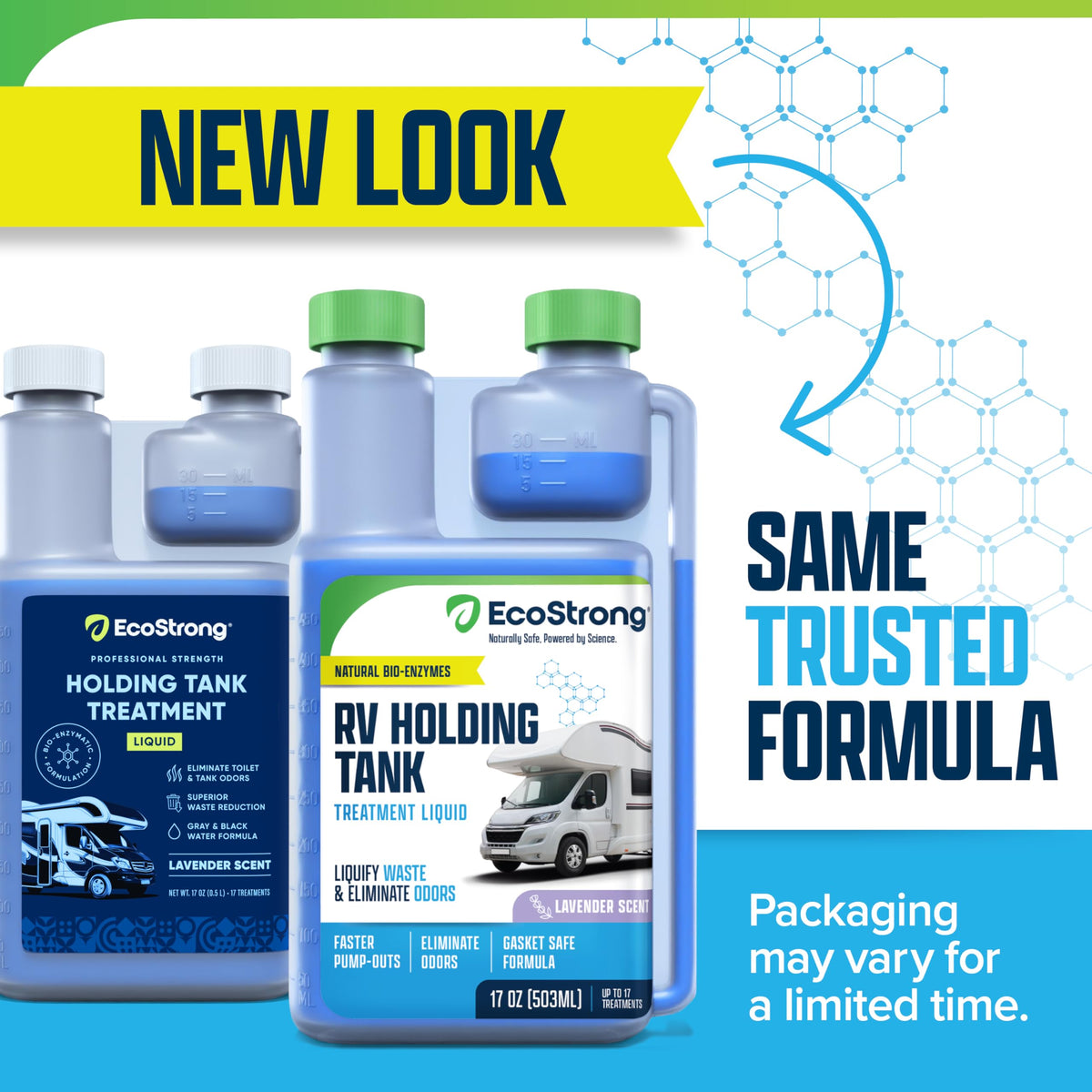 Eco Strong bottle held in hand demonstrating compact size for travel convenience