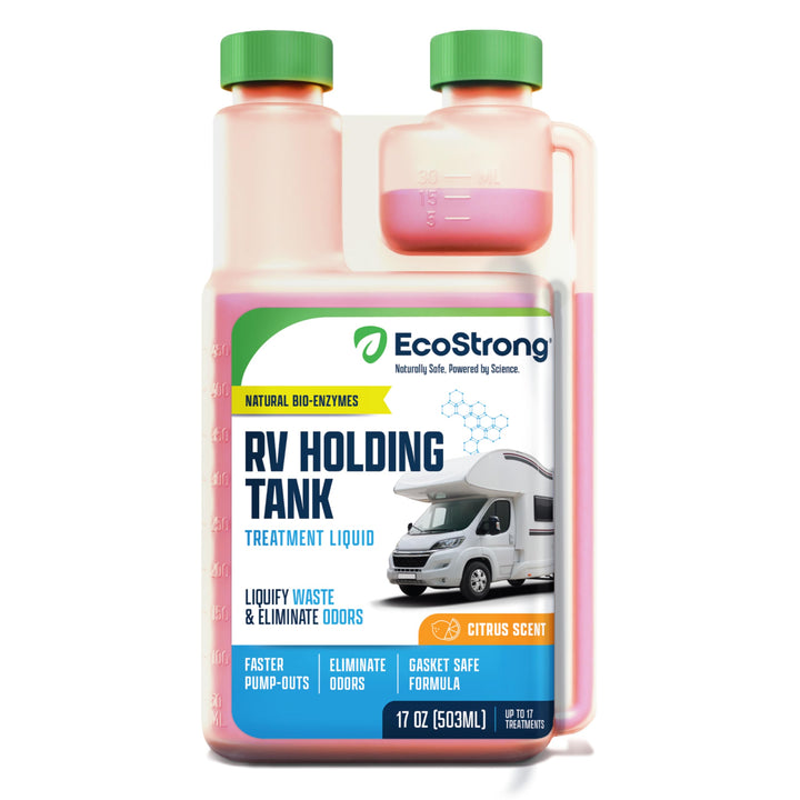 Eco Strong front packaging showing treatment bottle and citrus scent benefit