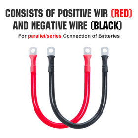 ECO-WORTHY cables connected to an inverter demonstrating easy installation and power transfer