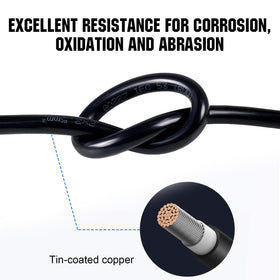 ECO-WORTHY cables attached to boat battery bank showing marine-ready corrosion resistance