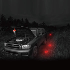 Ecoangel six-pack staged on roadside marking an incident scene for safer traffic control