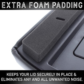 EcoAuto installed console lid in vehicle illustrating fit and improved cabin appearance
