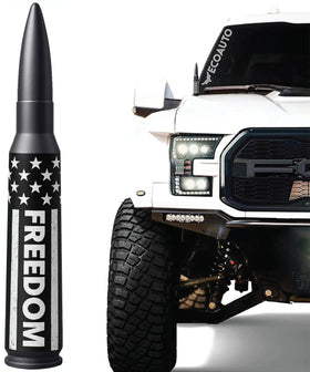 EcoAuto front view of bullet antenna topper showing rugged style and fit
