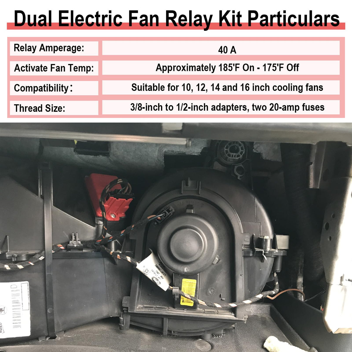 ecocstm relay harness wiring detail with 14AWG wires for durable, high-conductivity connections