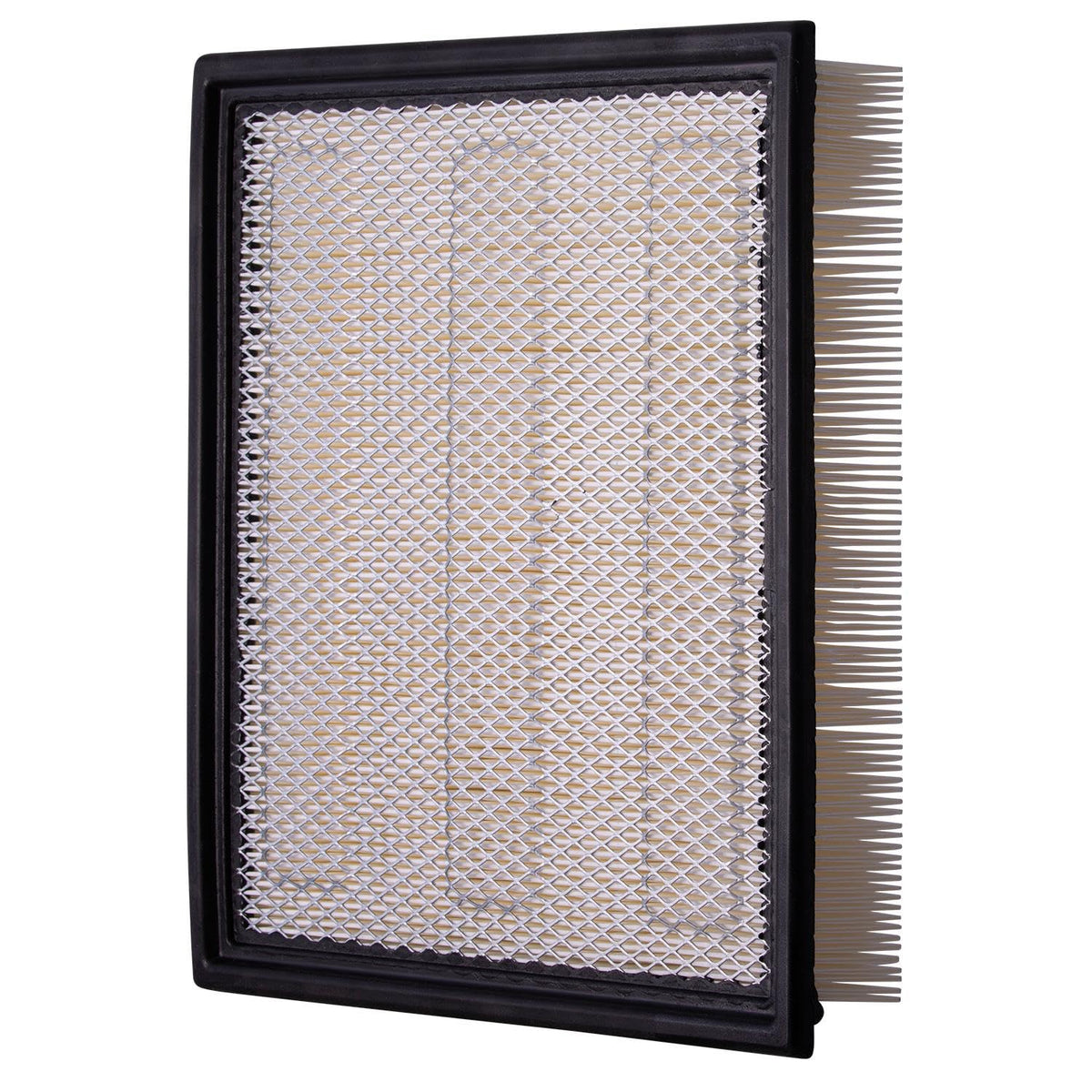 ECOGARD filter media close-up showing pleats and superior dust capture