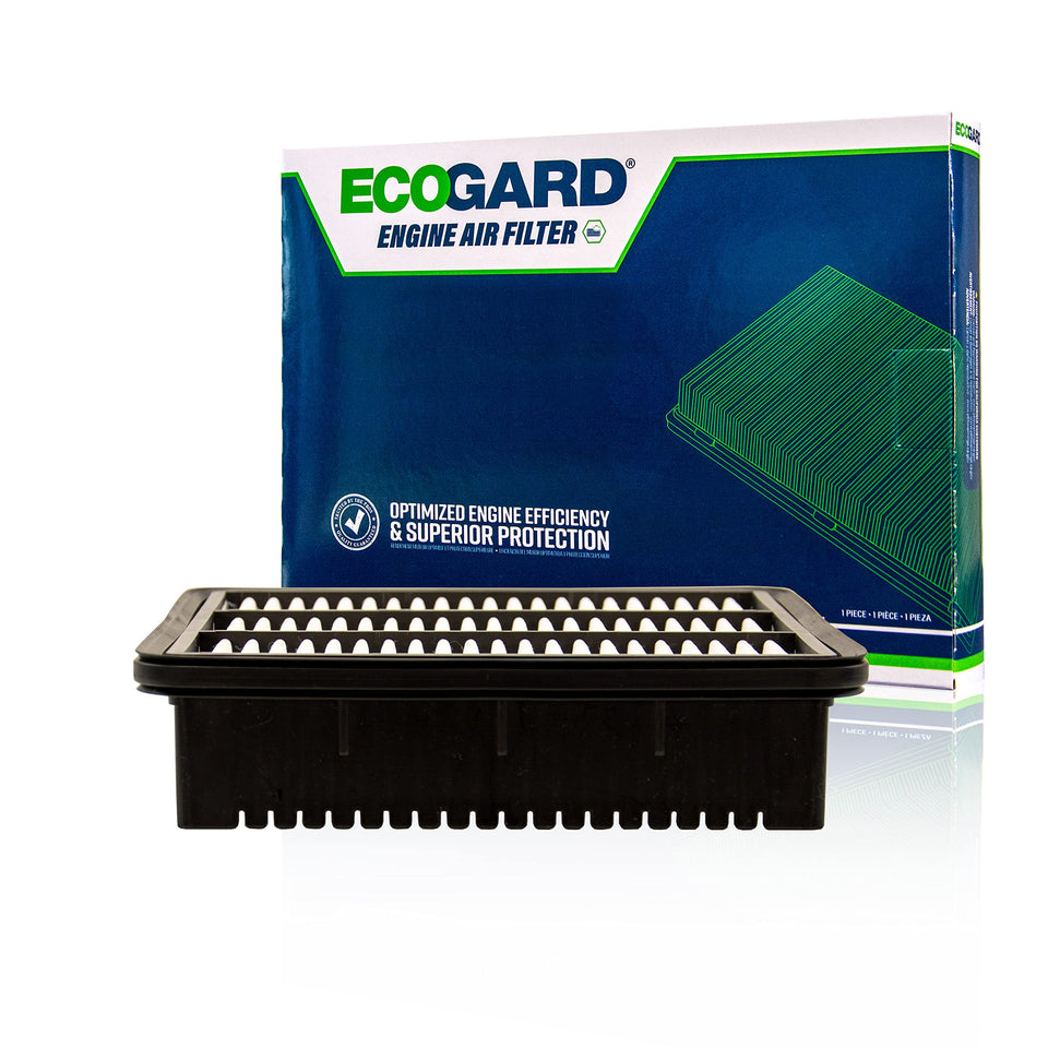 ECOGARD XA12004 front view showing fitment label and clean design for quick replacement