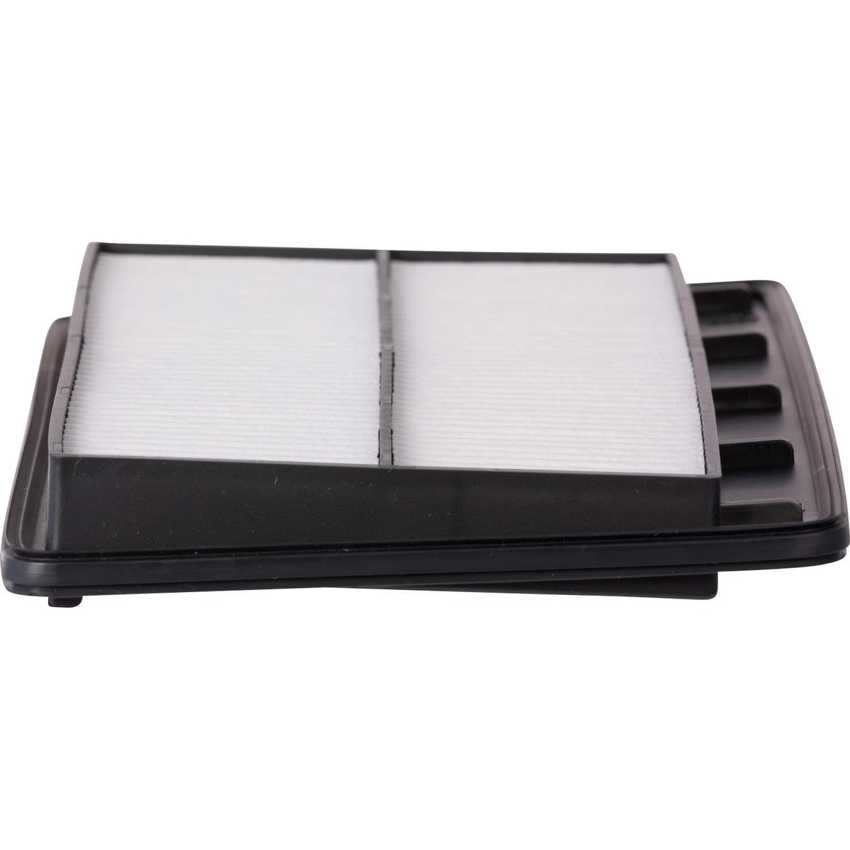 ECOGARD XA12027 filter media layer cutaway revealing multi-layer particle capture