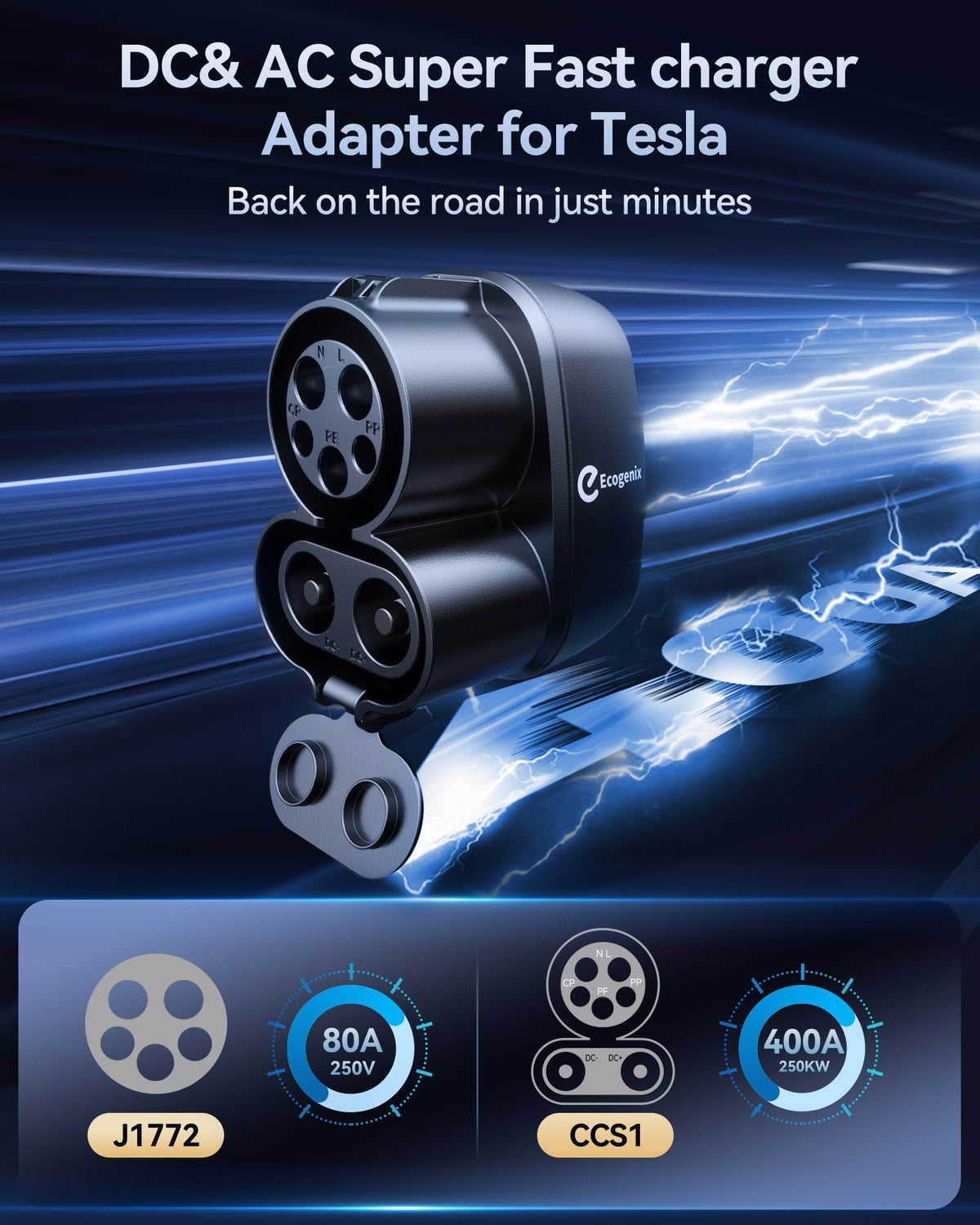 Ecogenix adapter in hand for size comparison showing lightweight portability advantage