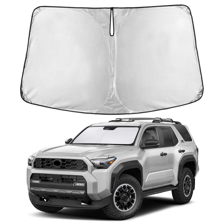 EcoNour front view sunshade fitted in Toyota 4Runner protects interior from heat