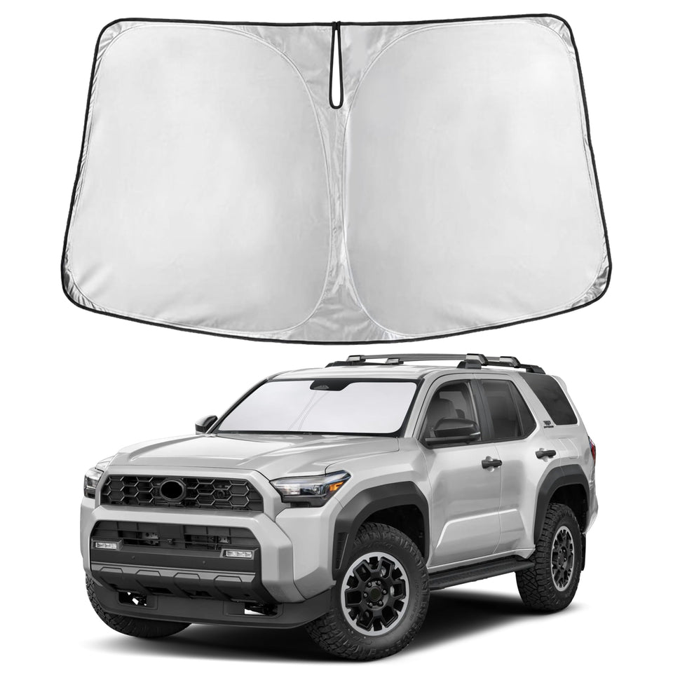 EcoNour front view sunshade fitted in Toyota 4Runner protects interior from heat