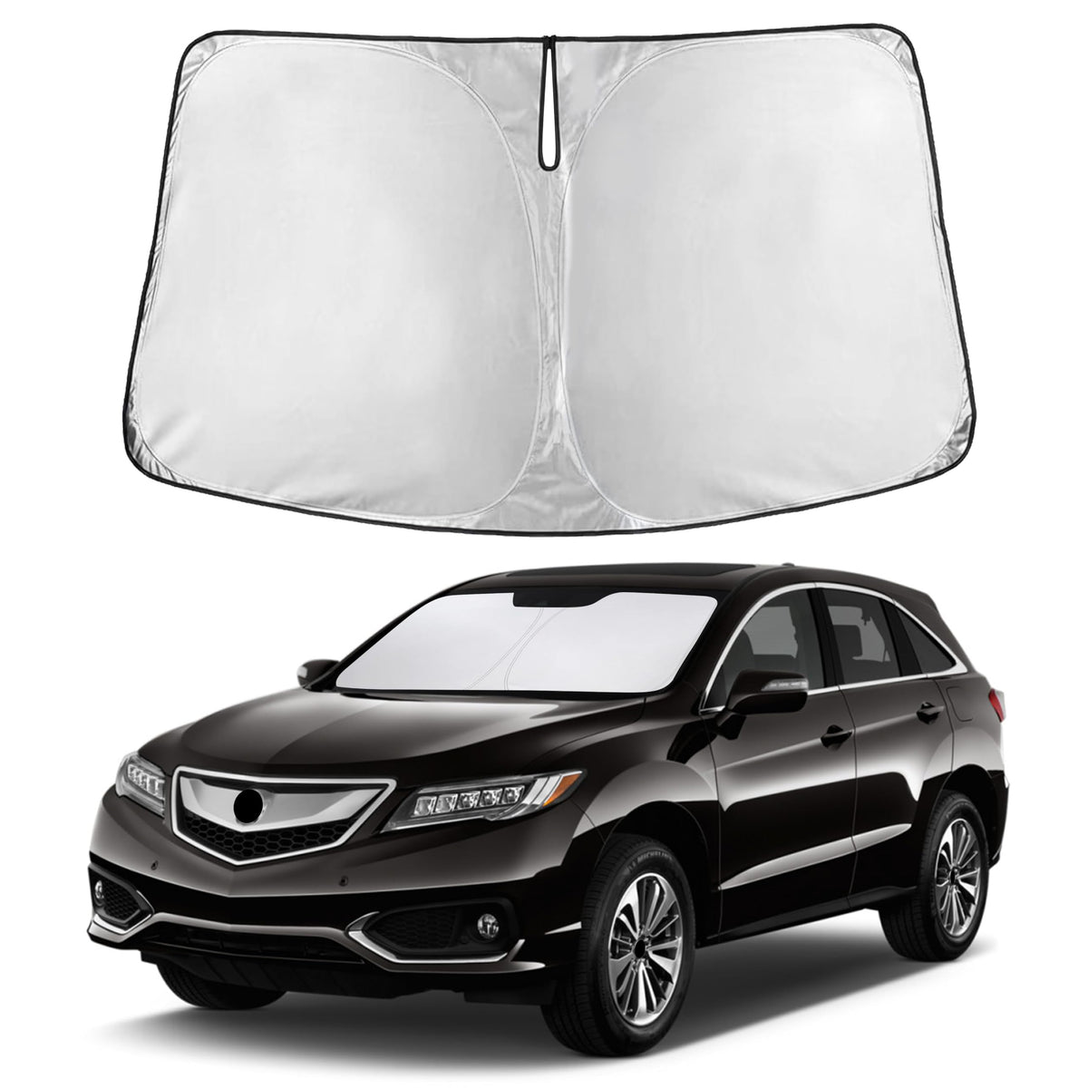 EcoNour sunshade front fit on Acura RDX windshield reducing interior heat