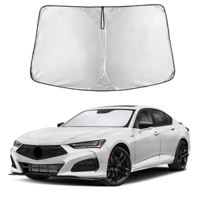 EcoNour sunshade front packaging shows fit for Acura TLX and instant heat reduction