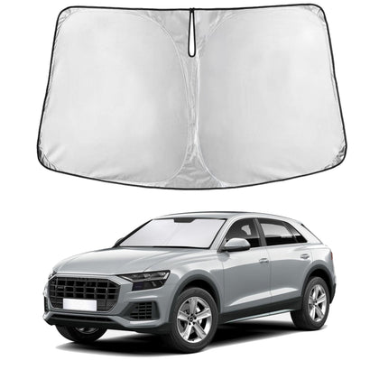 EcoNour front view sunshade fitted to Audi Q8, full windshield coverage benefit