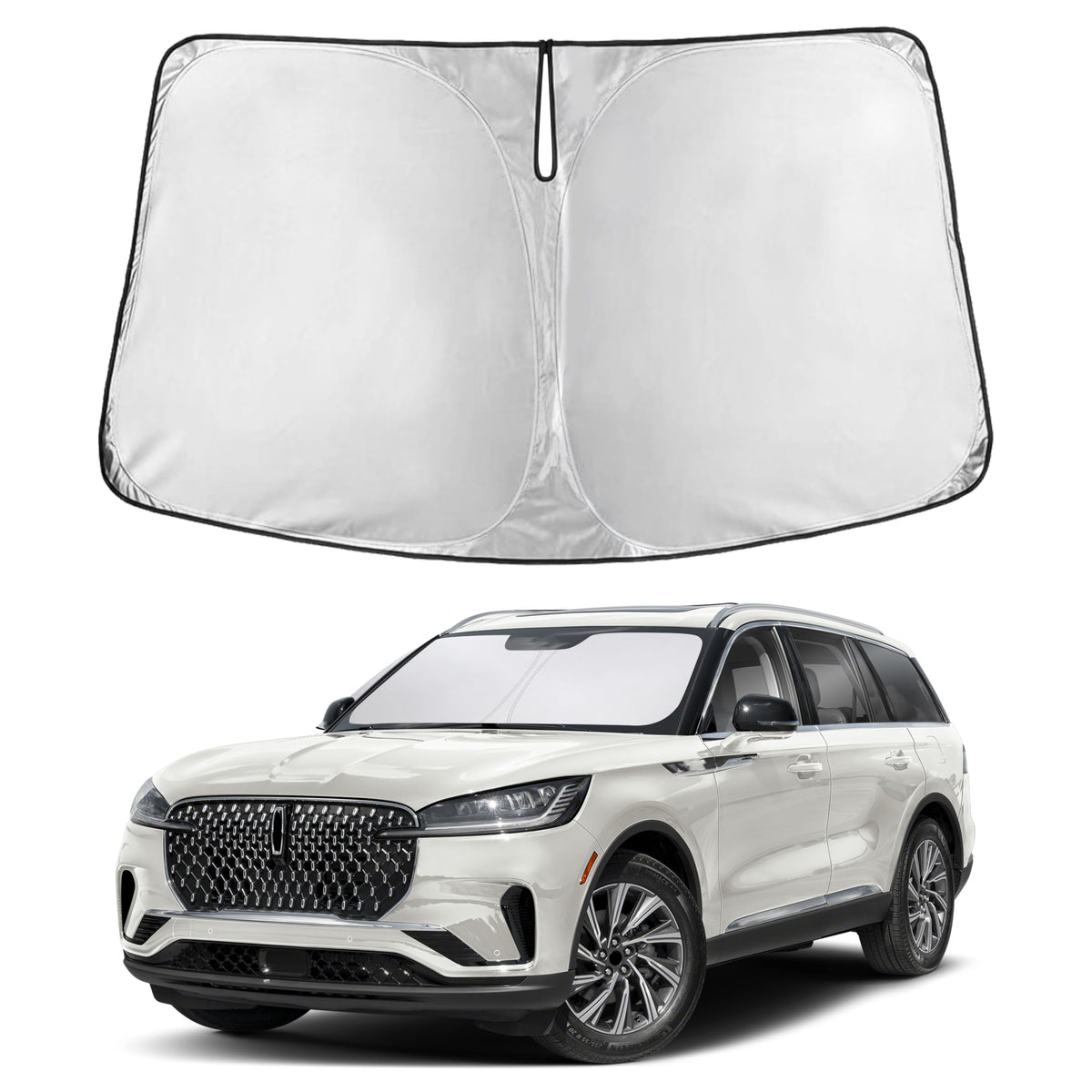 EcoNour front view showing full windshield coverage and protection