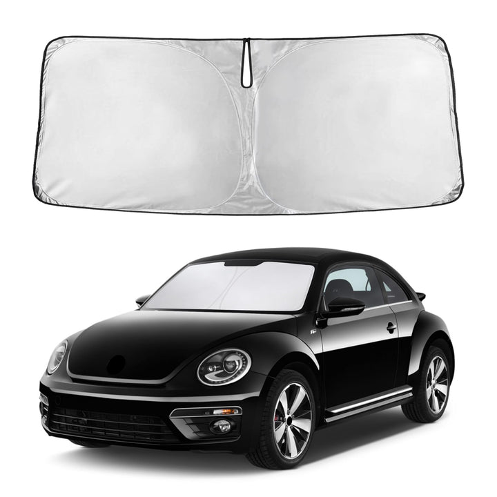 EcoNour front view on Beetle windshield showing precise full coverage and protection