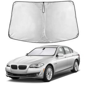 EcoNour front view on BMW 5 Series windshield showing full coverage and protection