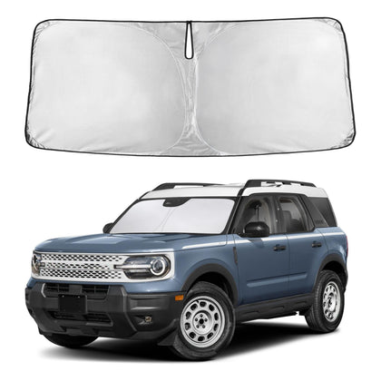 EcoNour front sunshade covering Bronco Sport windshield keeps interior cool