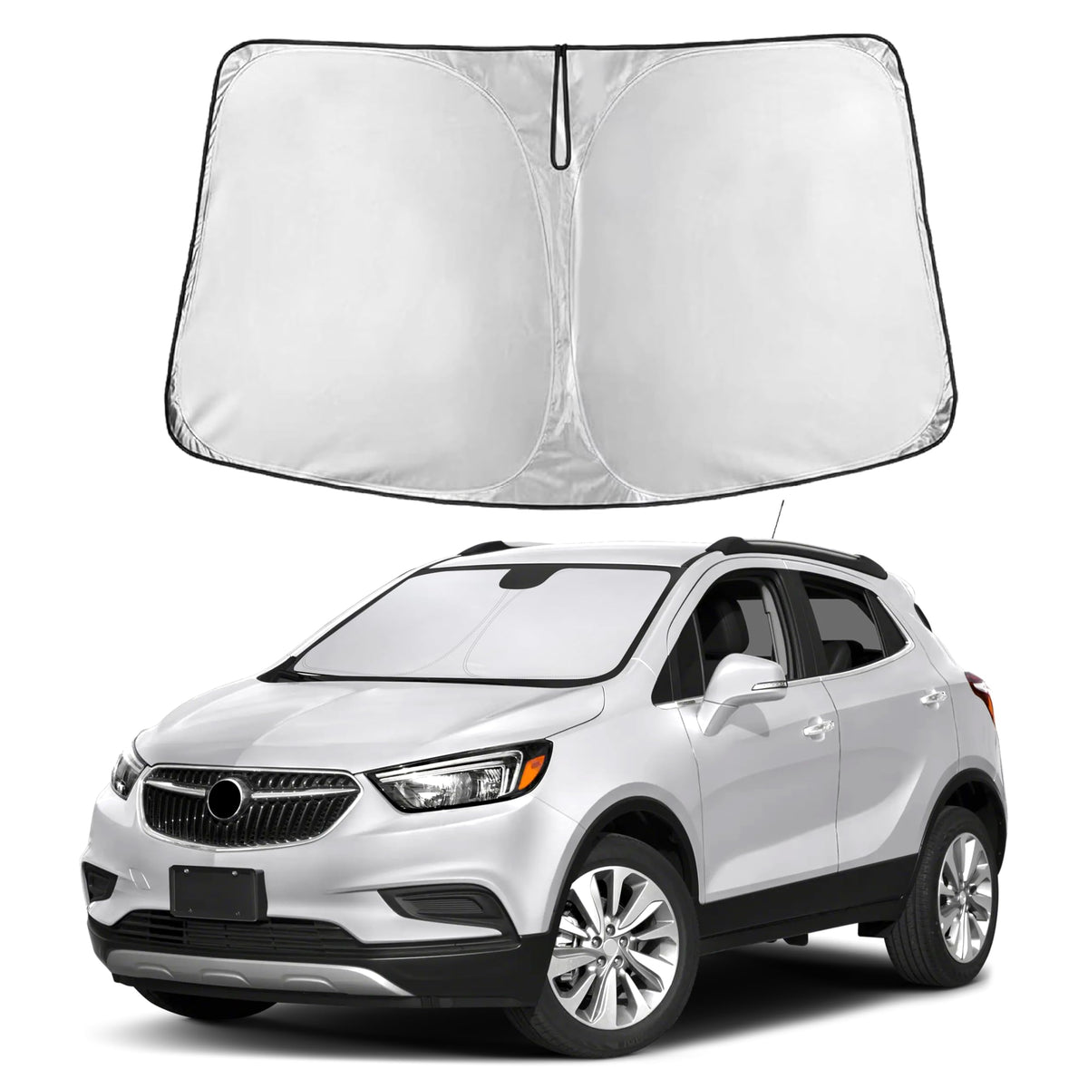 EcoNour front view on Buick Encore demonstrating full windshield coverage and cooling benefit