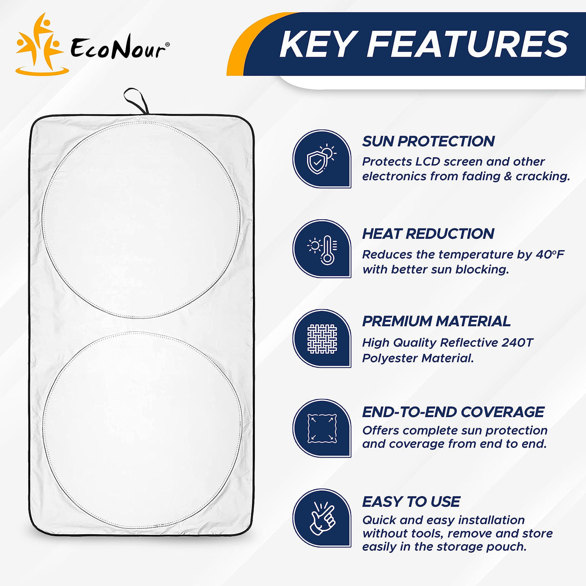 EcoNour carry pouch with shade and accessories indicating organized storage benefit