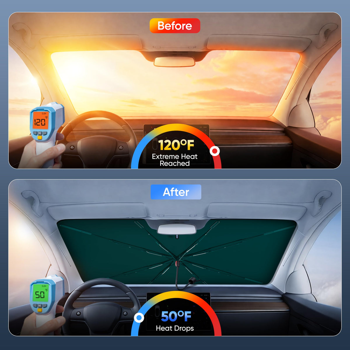 EcoNour reflective titanium-silver fabric close-up blocking heat and glare