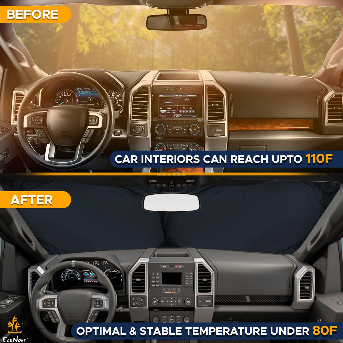 EcoNour folded inside included pouch for compact storage and transport