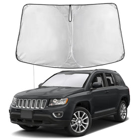 EcoNour front fit on Jeep Compass showing full windshield coverage and sun protection