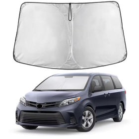 EcoNour front view fit on Toyota Sienna windshield showing full coverage benefit