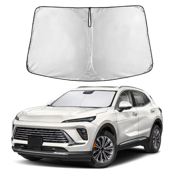 EcoNour front view showing full windshield coverage and custom fit benefit