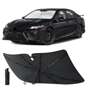 EcoNour front packaging on Camry windshield showing full coverage and quick fit benefit