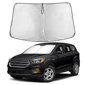 EcoNour front view of sunshade showing full windshield coverage and protection