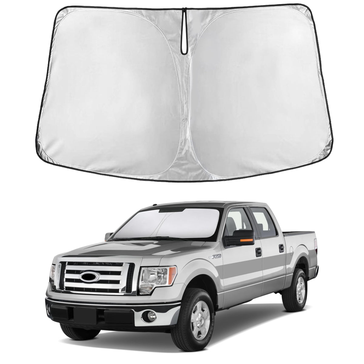 EcoNour front view on Ford F150 windshield showing full coverage and protection