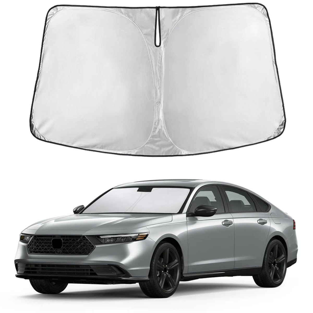 EcoNour front view showing complete Accord windshield coverage and sun protection