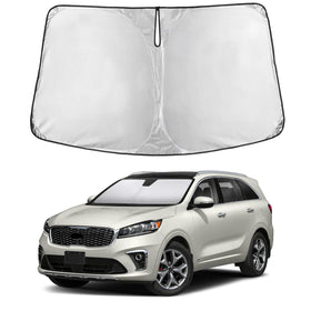 EcoNour front view showing fitted sunshade on Kia Sorento protecting interior