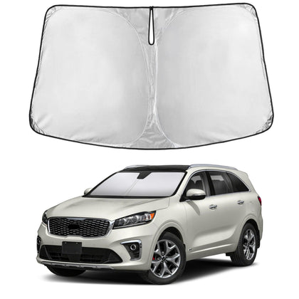 EcoNour front view showing fitted sunshade on Kia Sorento protecting interior