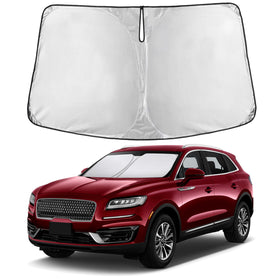 EcoNour front view showing full-fit sunshade on Lincoln Nautilus for complete coverage