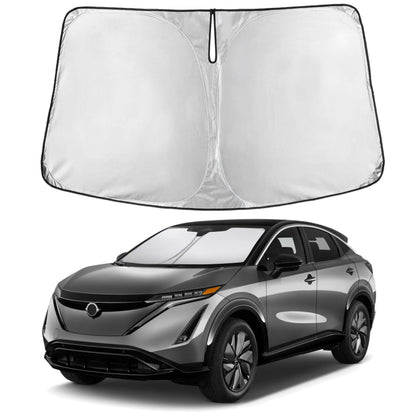 EcoNour sunshade front packaging showing AriyaEV fit and protection