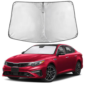 EcoNour front view showing Optima-fit sunshade protecting windshield effectively