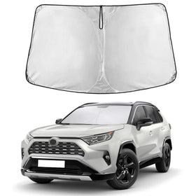 EcoNour front view showing tailored RAV4 fit and full windshield coverage benefit