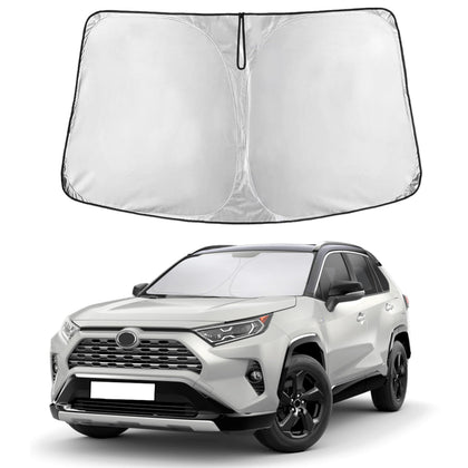EcoNour front view showing tailored RAV4 fit and full windshield coverage benefit