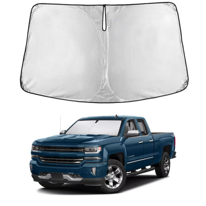 EcoNour front view showing tailored fit for Silverado Sierra, protects interior from sun